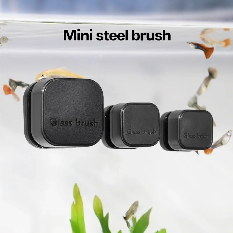 Planted Aquarium Tools - Mini brosse magnétique carrée pour Aquarium,