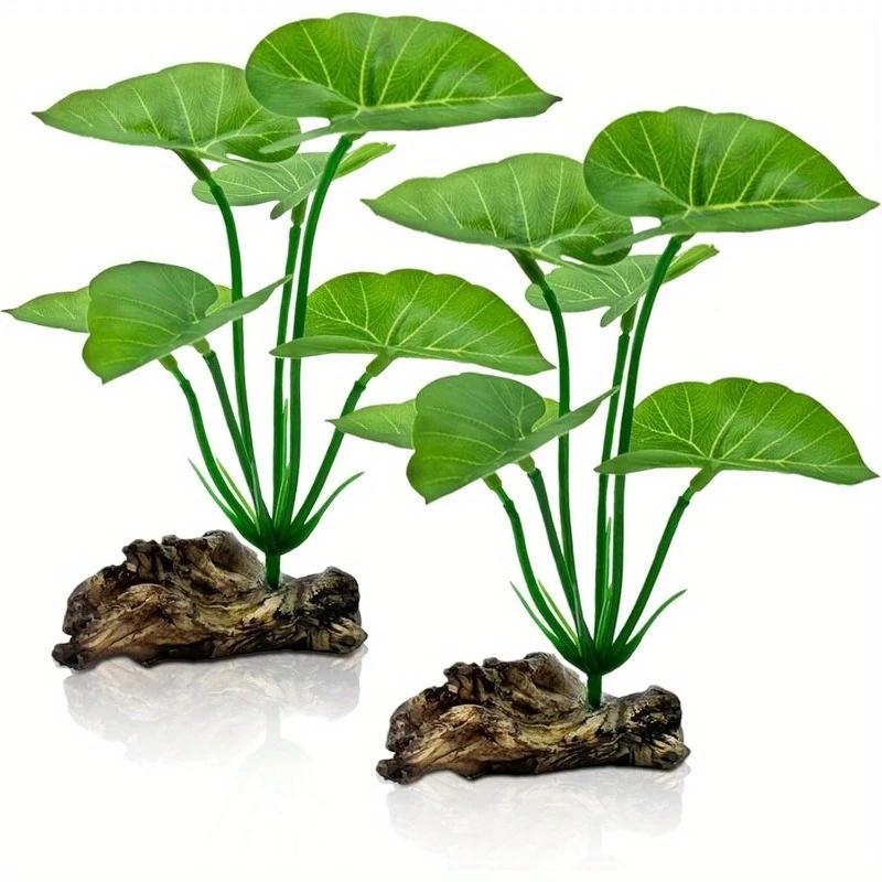 Aquarium Planted Tree - Plantes d'aquarium artificielles, feuilles flottantes réalistes,