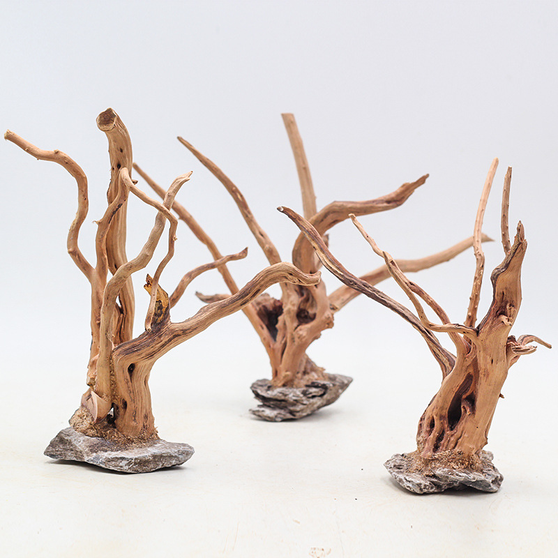 Aquarium Planted Tree - Ornements en bois pour aménagement paysager